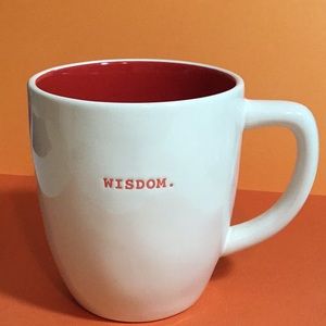 New Rae Dunn wisdom mug. Red typewriter font